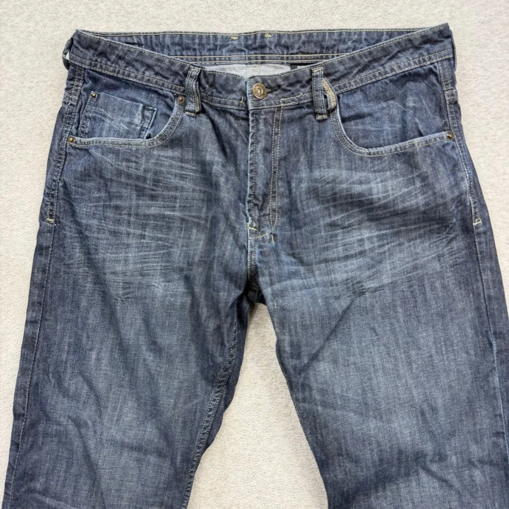Buffalo Driven Jeans Mens 38x32 Dark Blue‎ Straight Leg Cotton Denim Pants